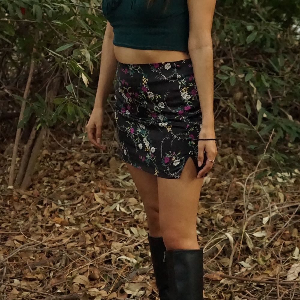 Urban Outfitters Silk Pattern Skirt